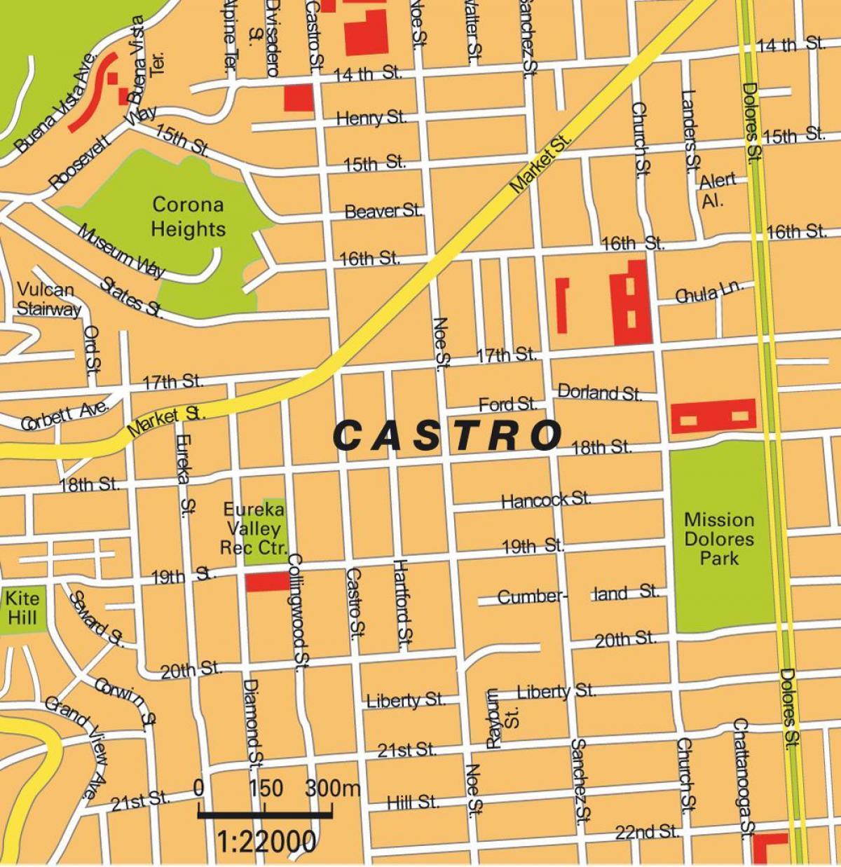 mappa del quartiere castro di San Francisco