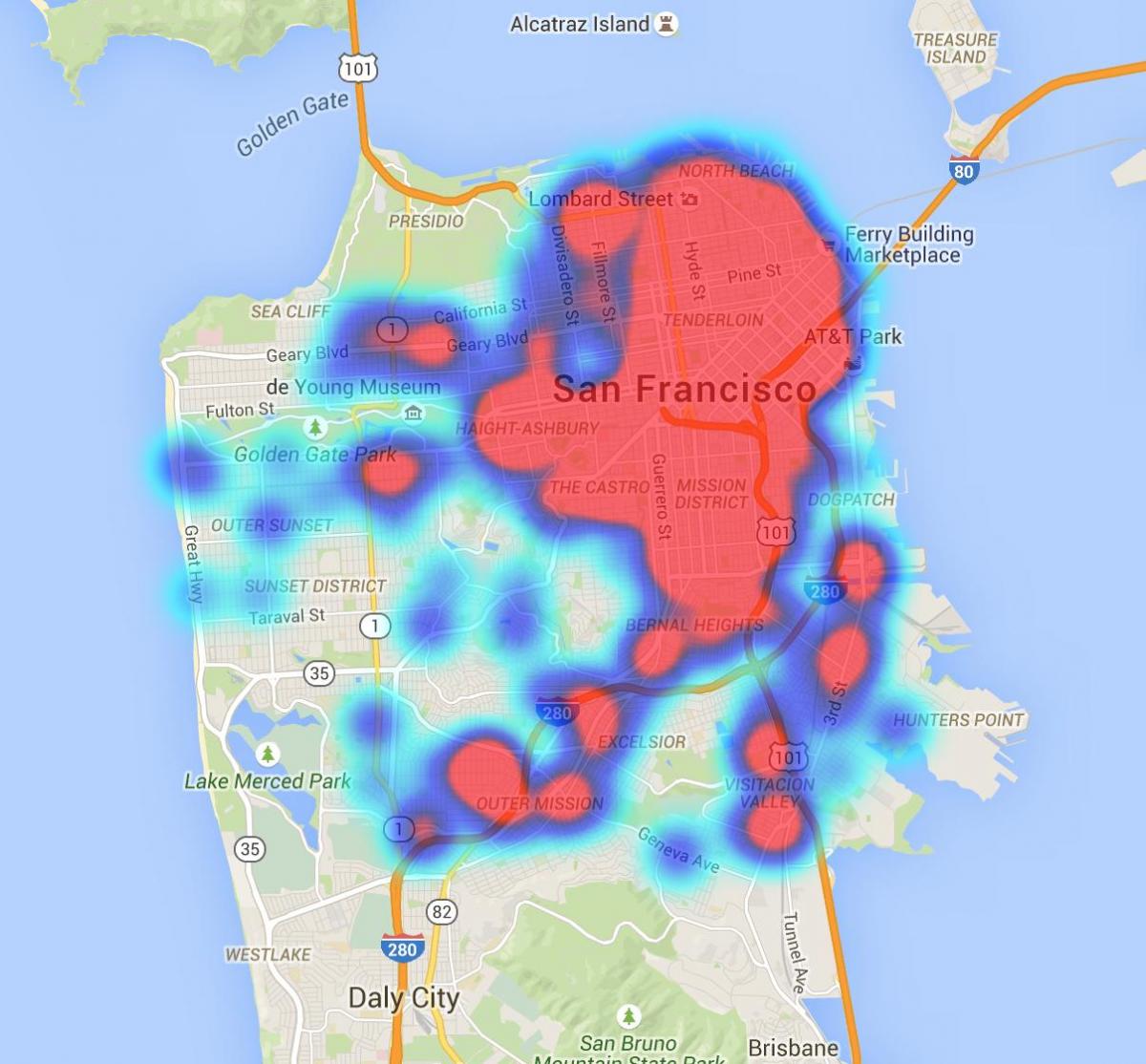 Mappa di San Francisco feci