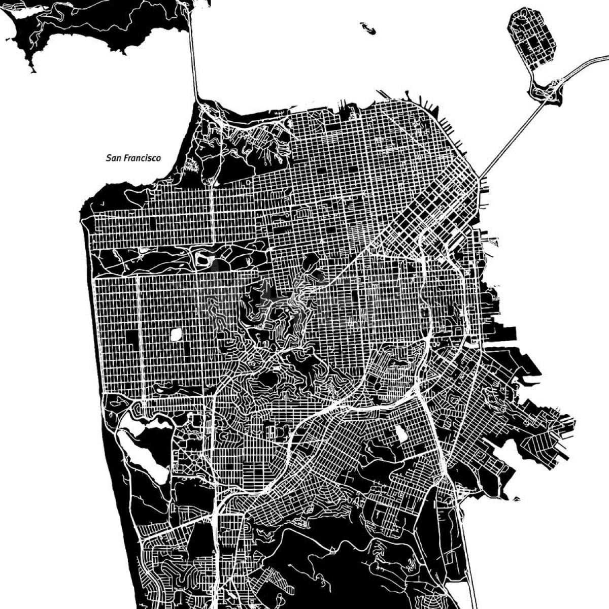 Mappa di San Francisco vettoriale
