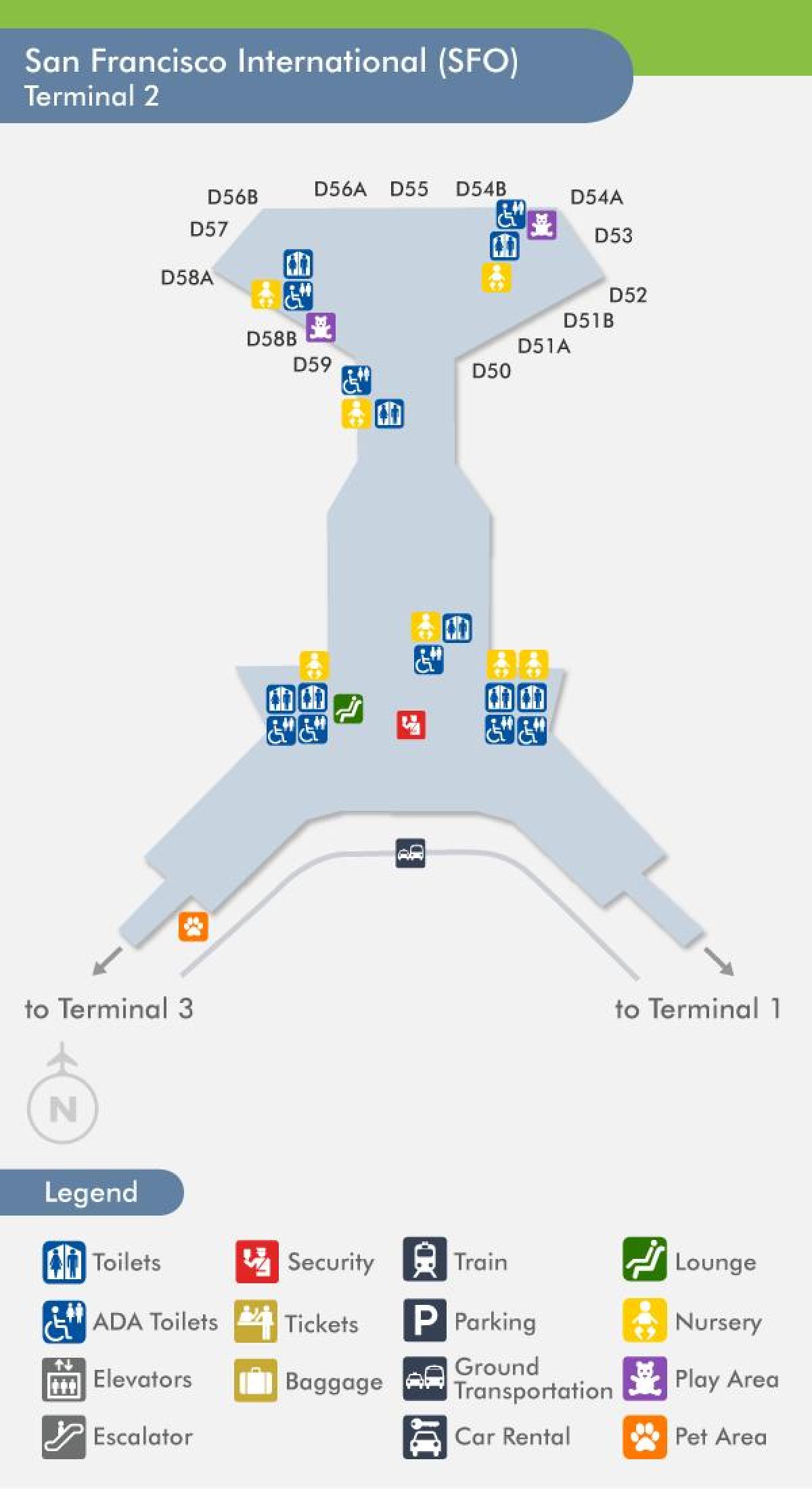 San Francisco airport terminal 2 mappa