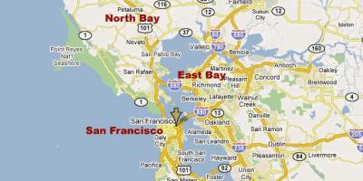 Mappa di south bay, california del nord