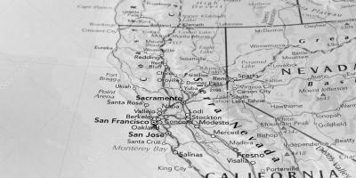 Mappa in bianco e nero di San Francisco