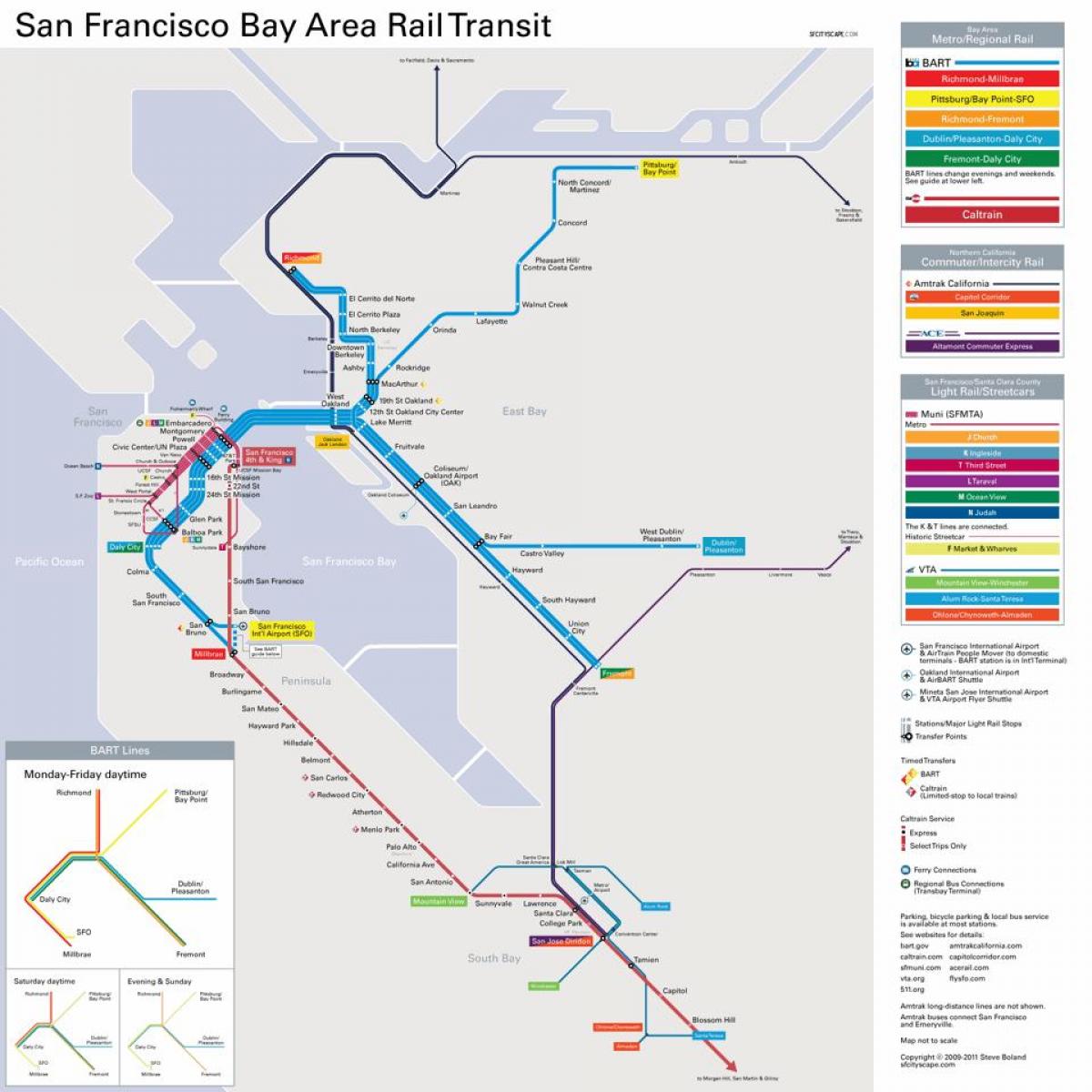 stazioni bart a San Francisco mappa