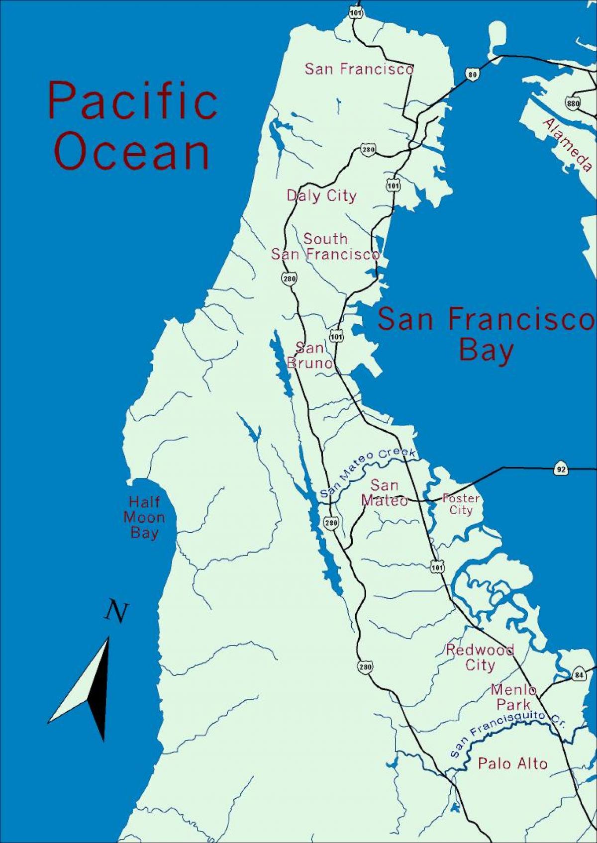 Mappa della zona della baia della penisola