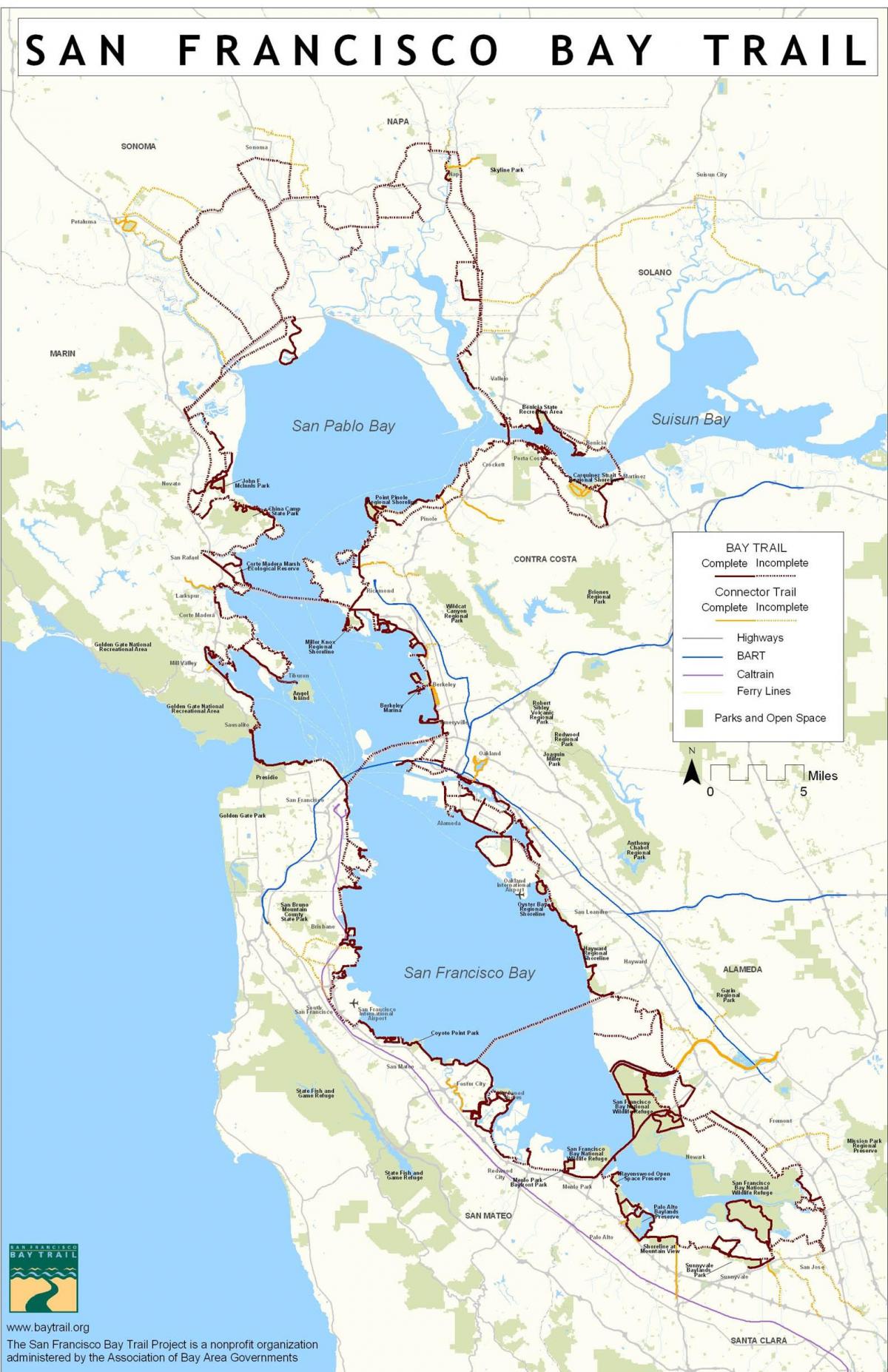 San Francisco bay trail mappa