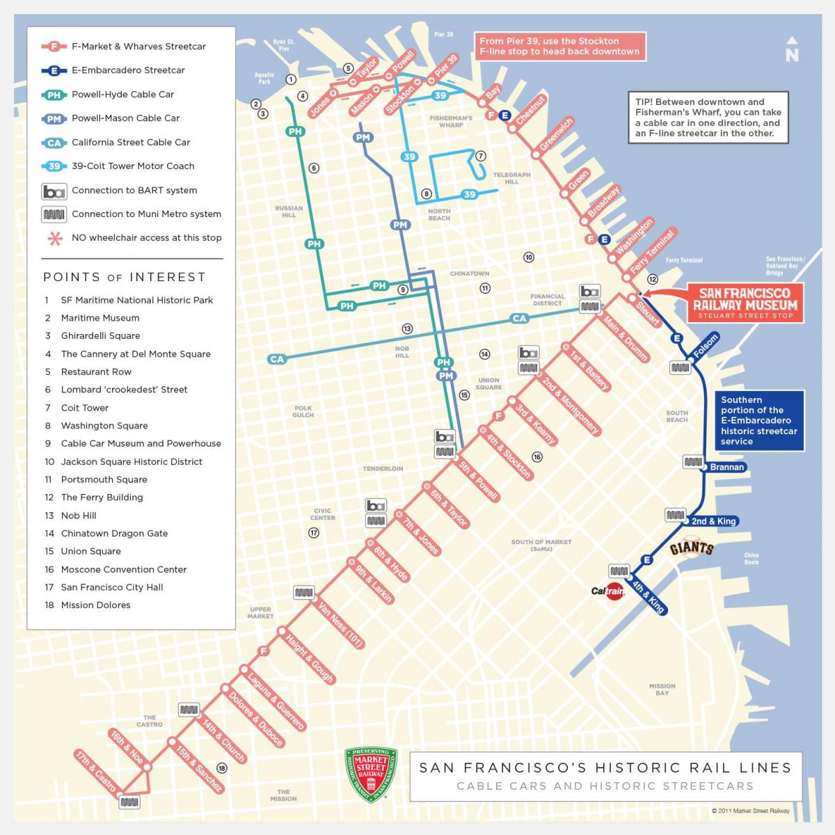 mappa di San Francisco rotta del carrello