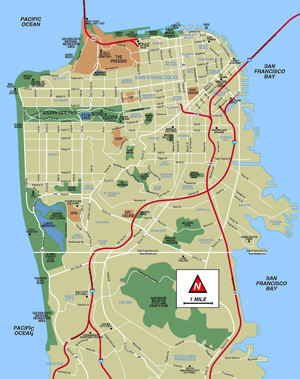 SFO mappa della città