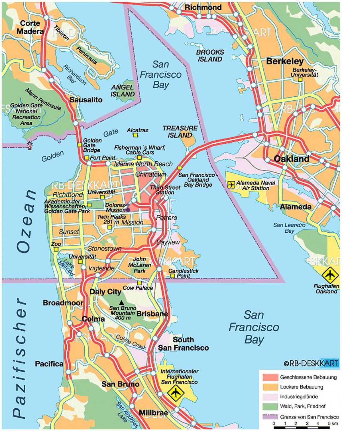 mappa di east bay città