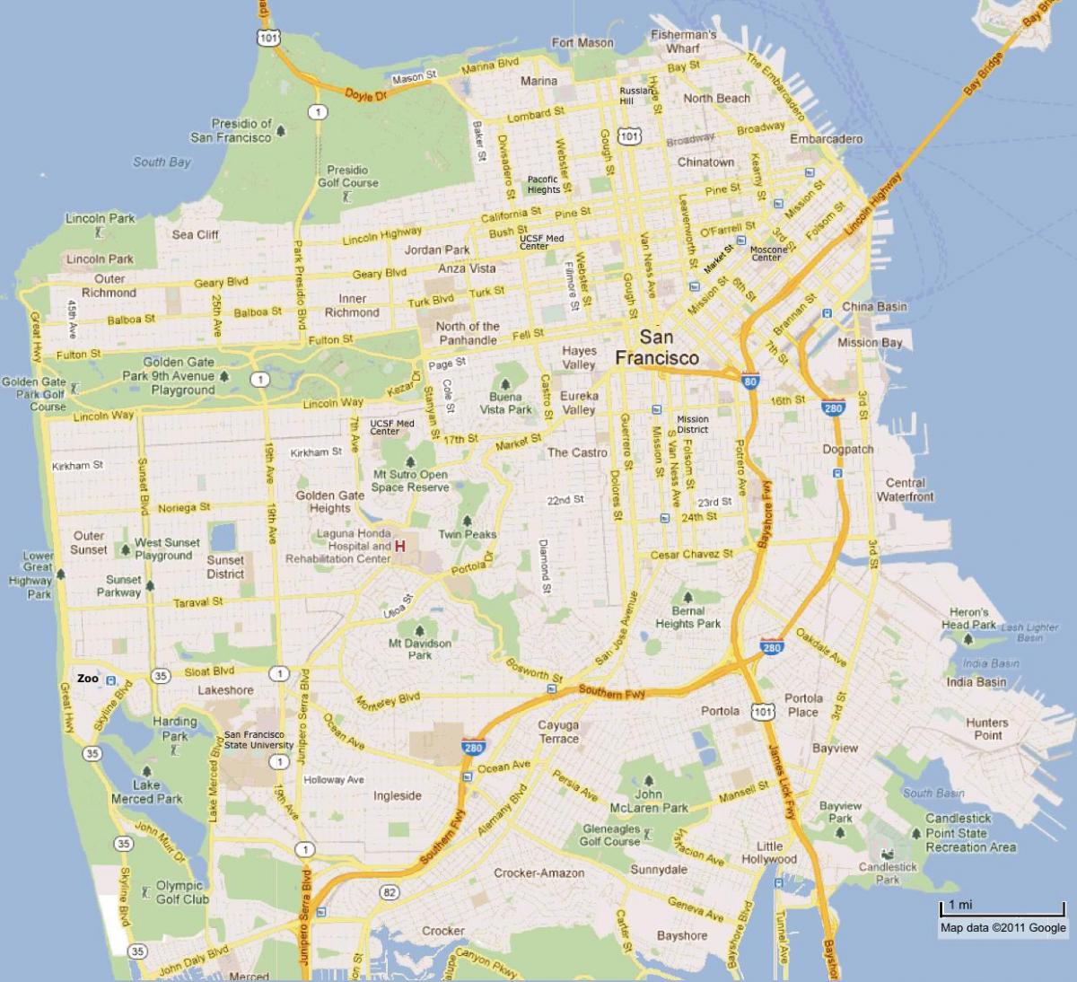San Francisco attrazioni mappa