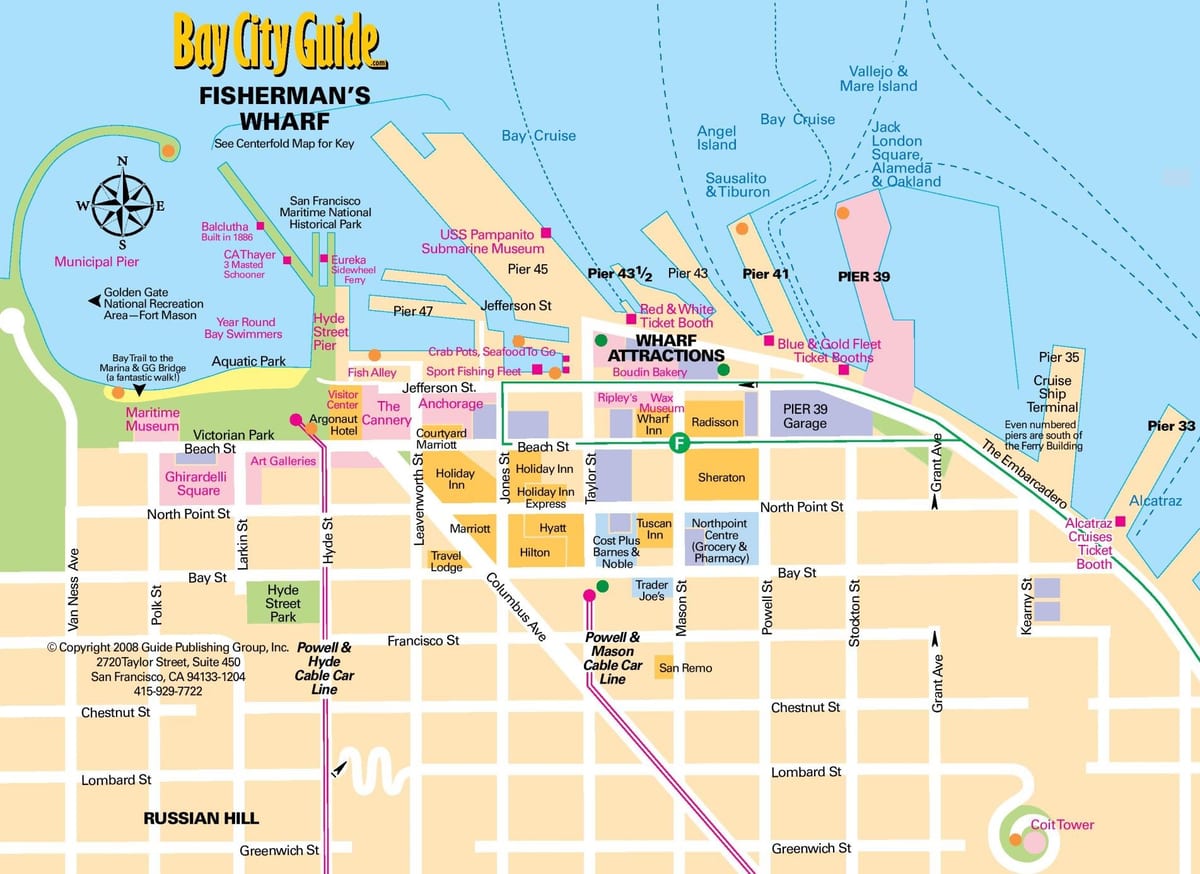 mappa fisherman's wharf di San Francisco