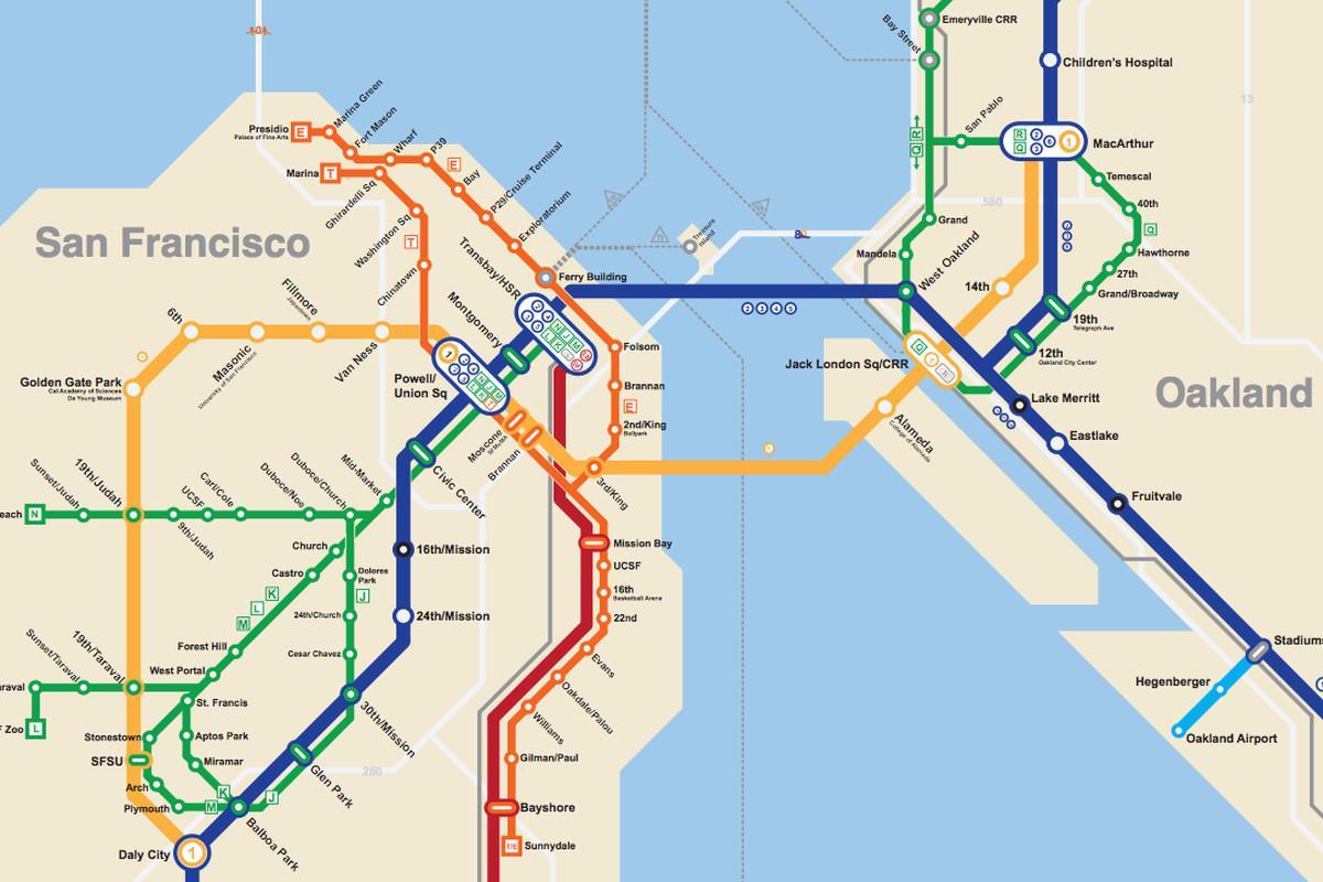 San Francisco mappa della metropolitana di