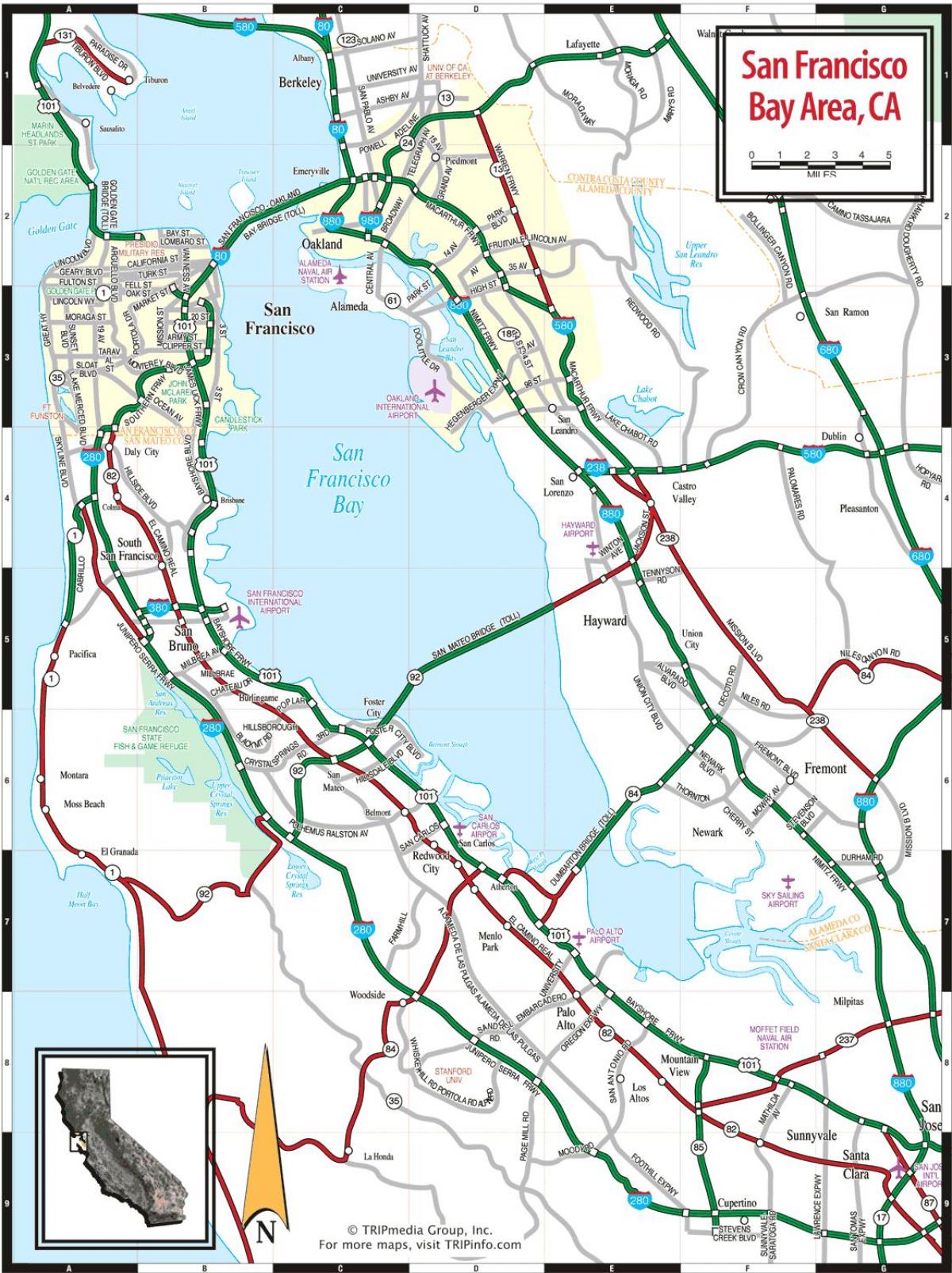 mappa di San Francisco bay area