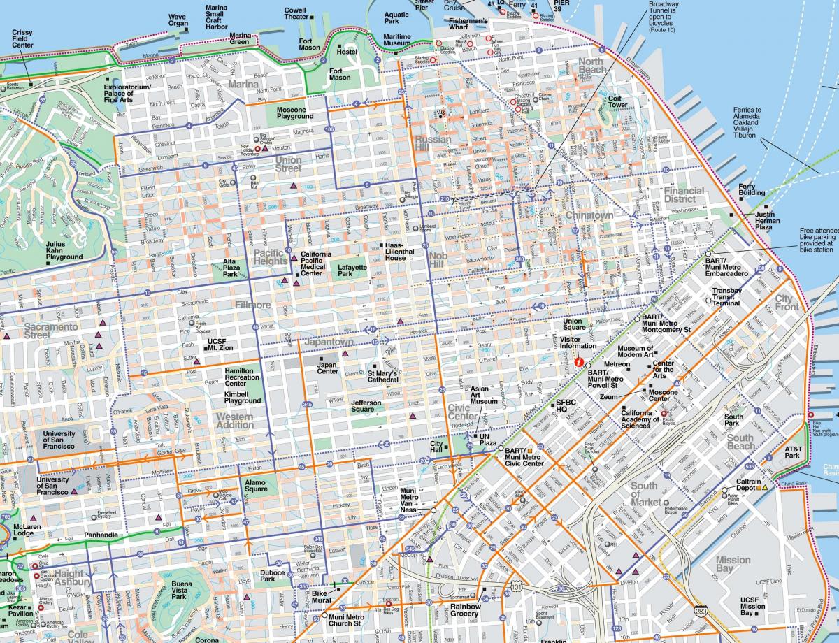 Mappa dettagliata di San Francisco