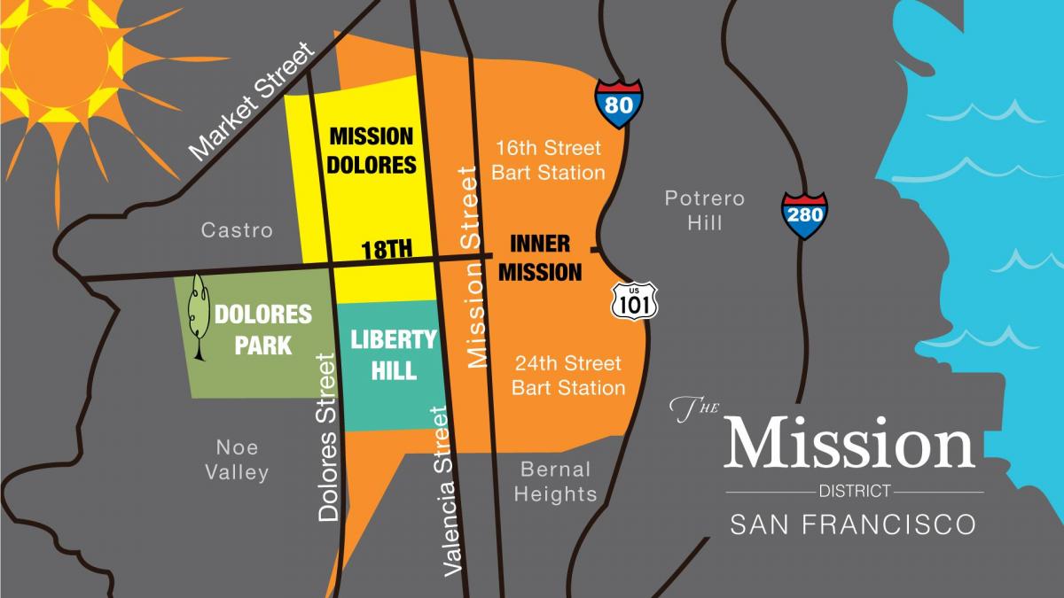 Mappa del quartiere mission di San Francisco