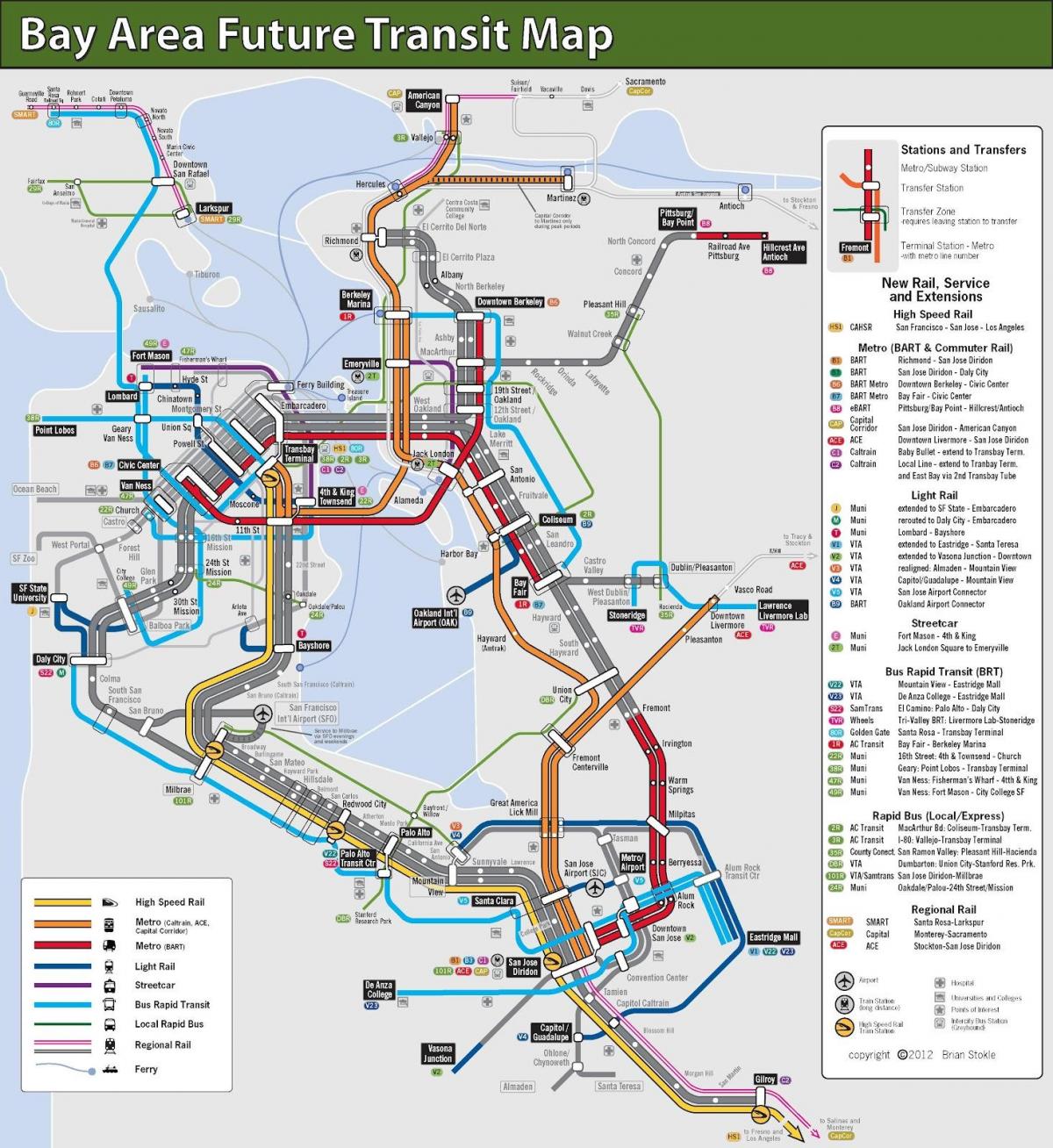 San Francisco transito di massa la mappa