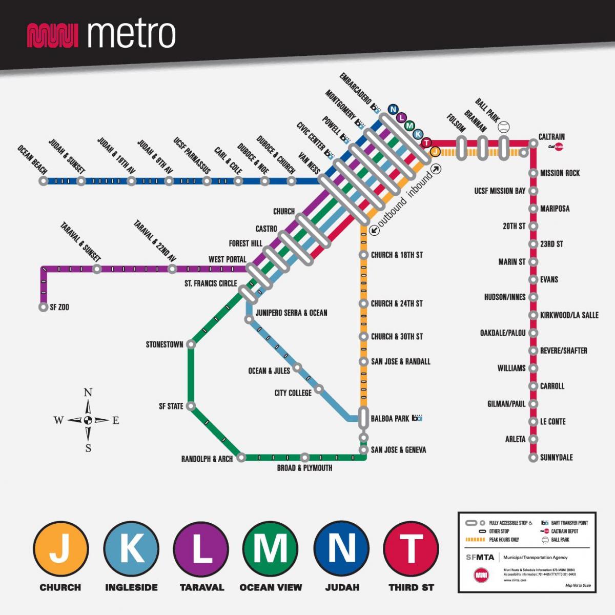 SF muni metro mappa