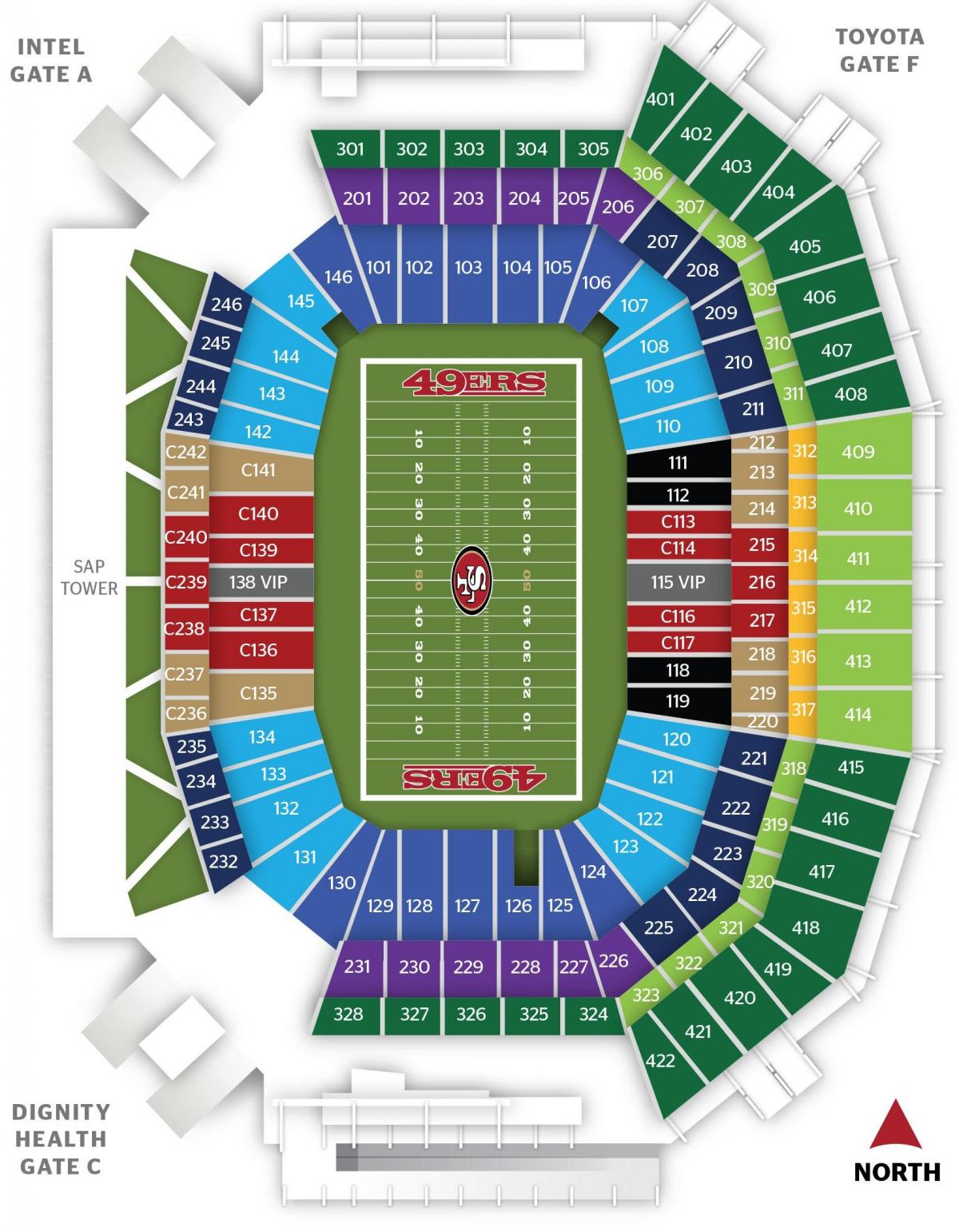 Mappa di San Francisco 49ers stadio