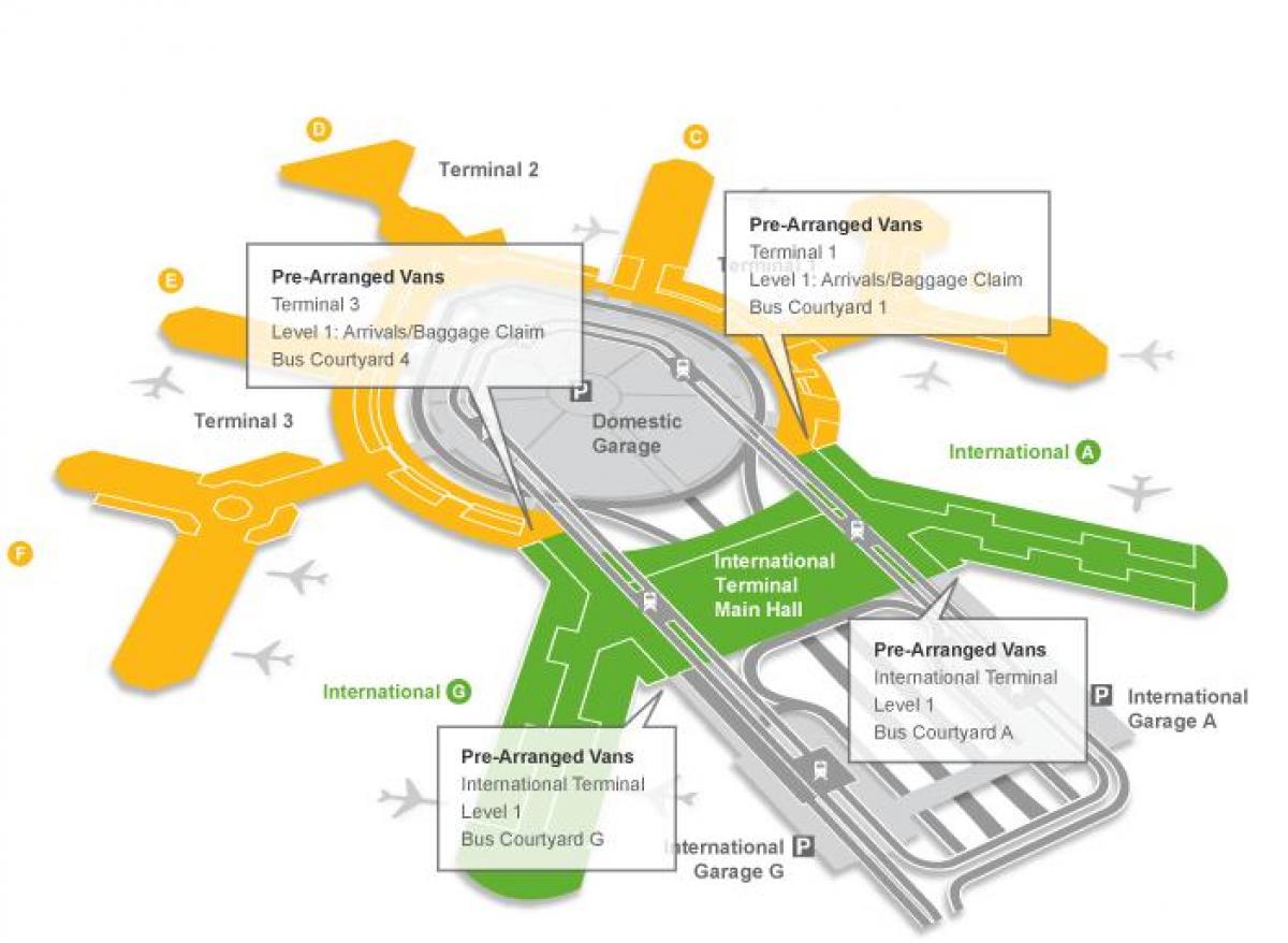 Mappa di San Francisco ritiro dei bagagli in aeroporto