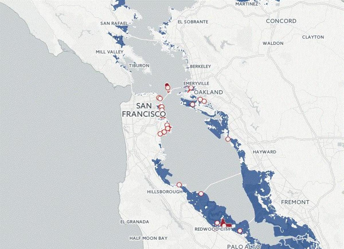 Mappa di San Francisco alluvione