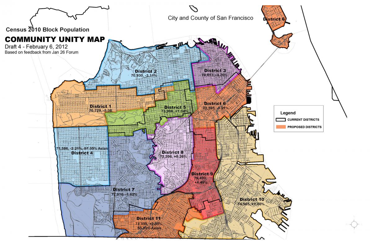 Mappa di San Francisco distretto