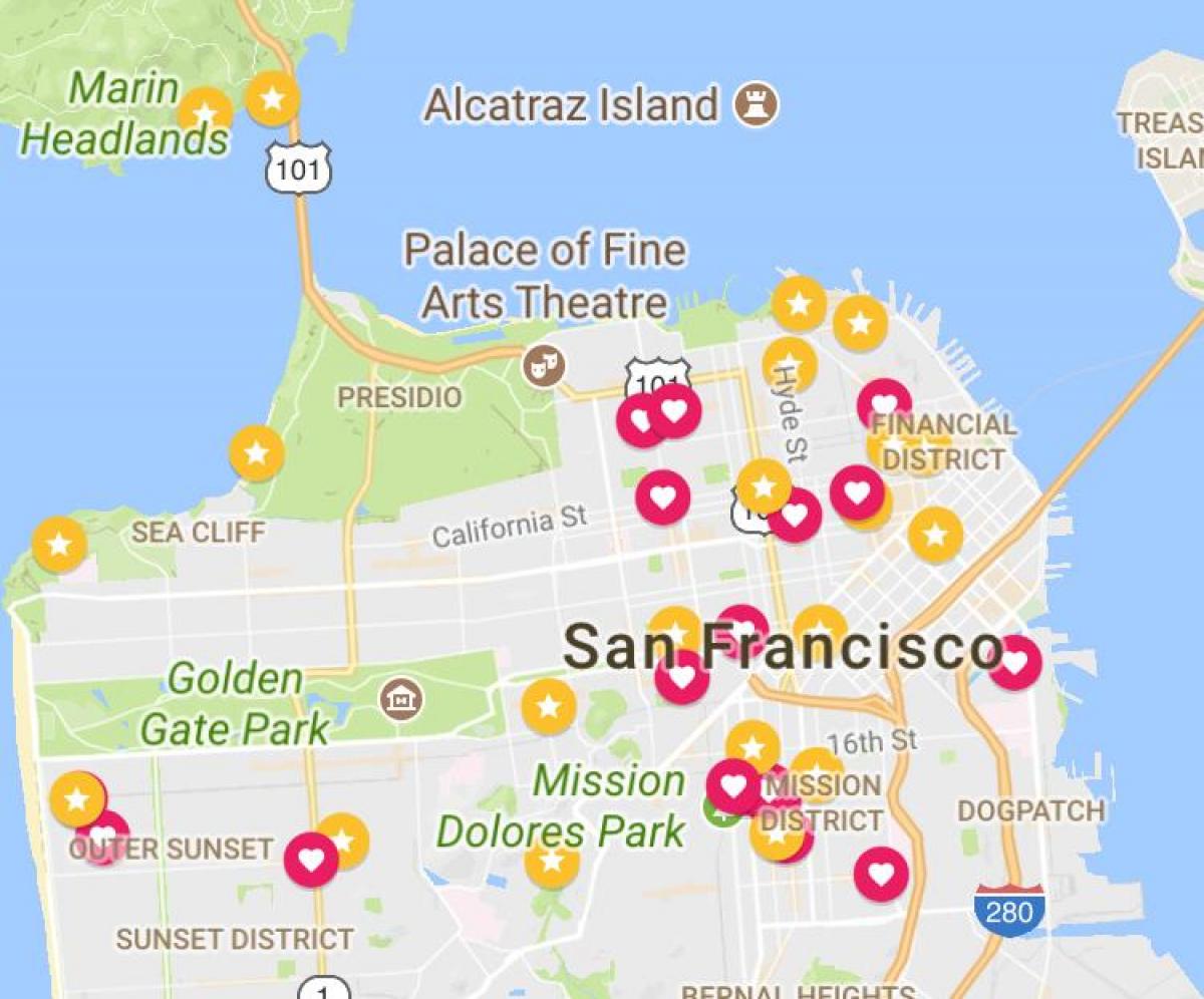 Mappa di San Francisco financial district