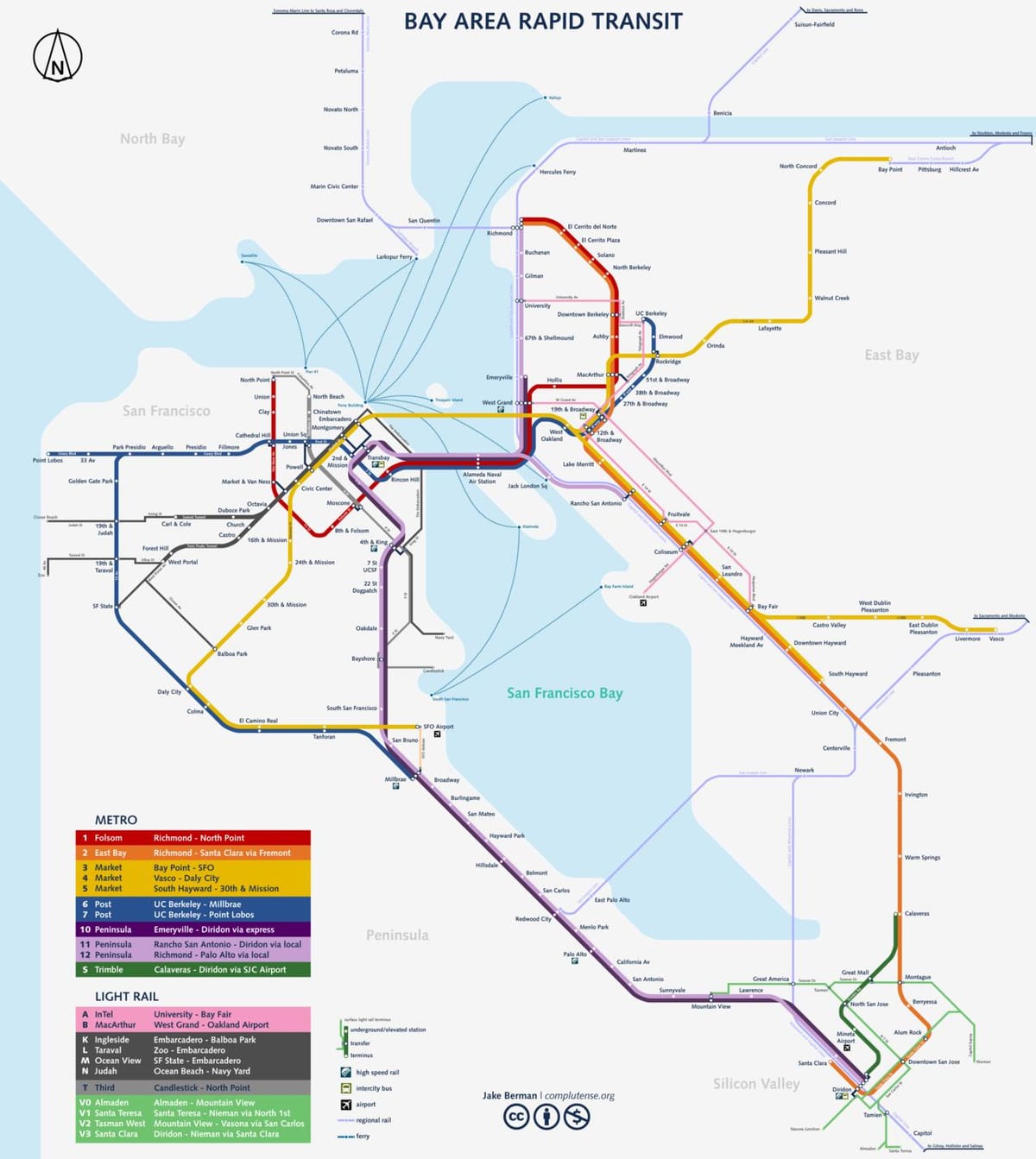 A San Francisco, la mappa della metropolitana