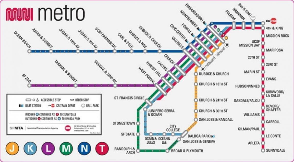 San Fran mappa della metropolitana