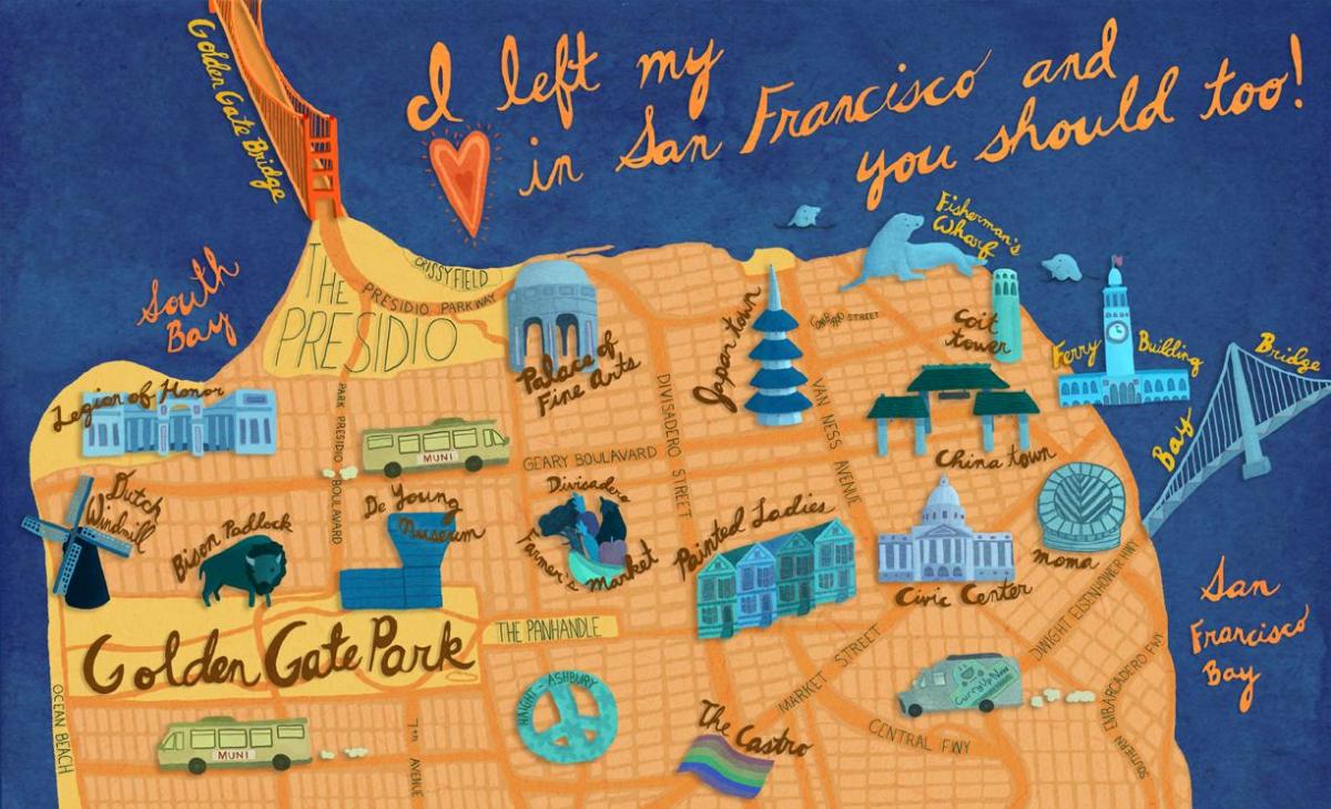 Mappa di San Francisco, illustrazione