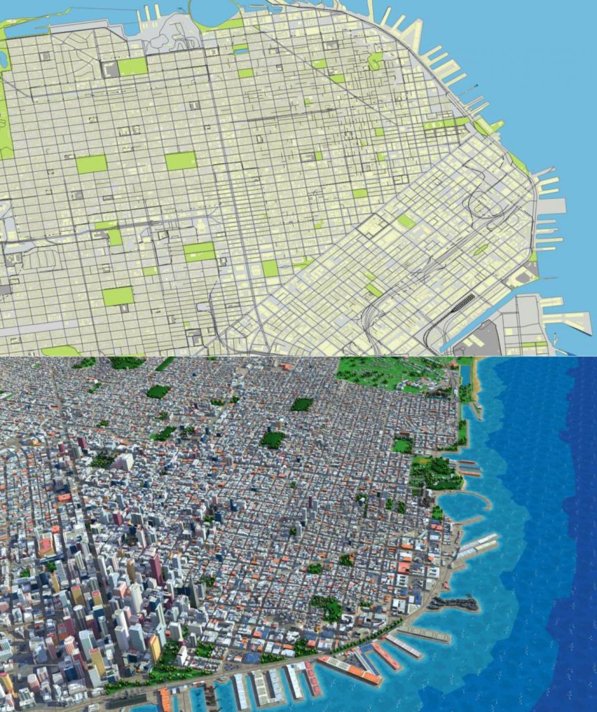 Mappa di san Francisco 3d 