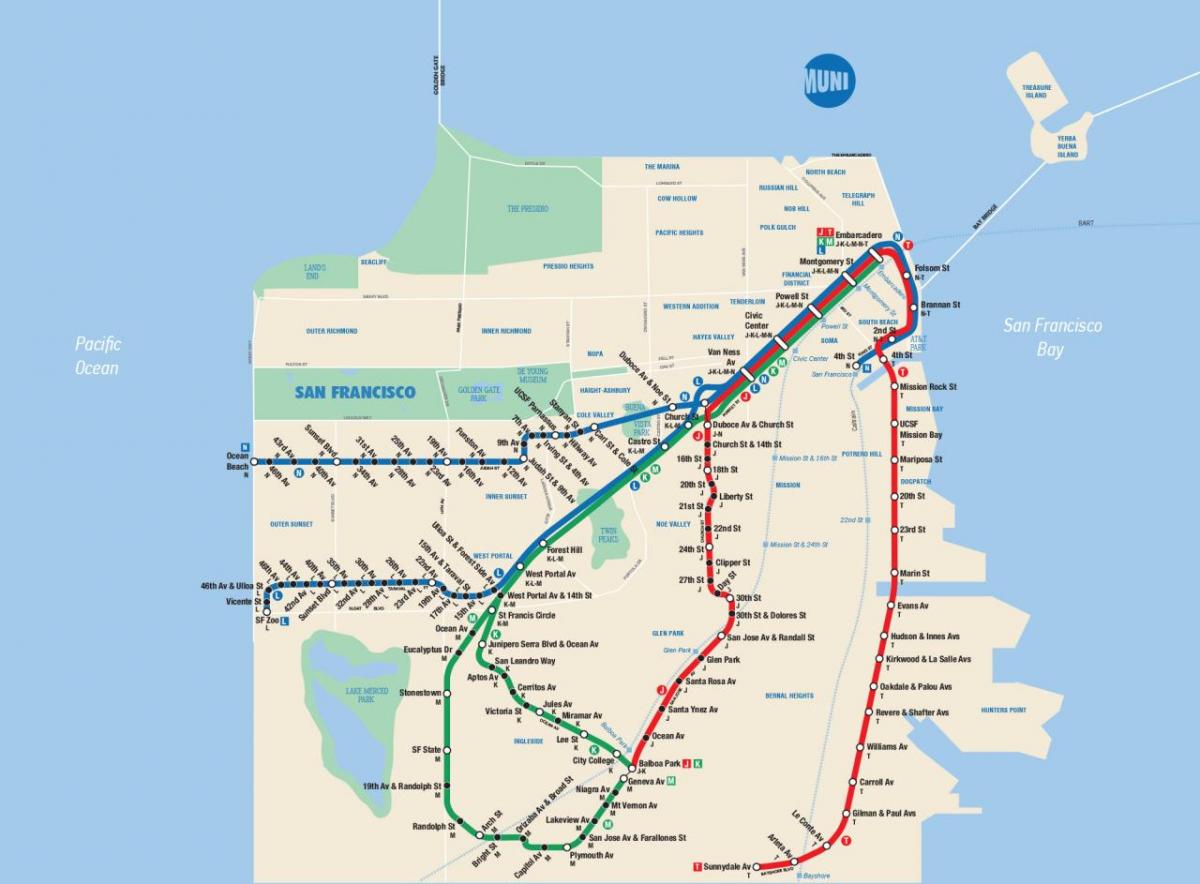 Mappa di San Francisco muni app