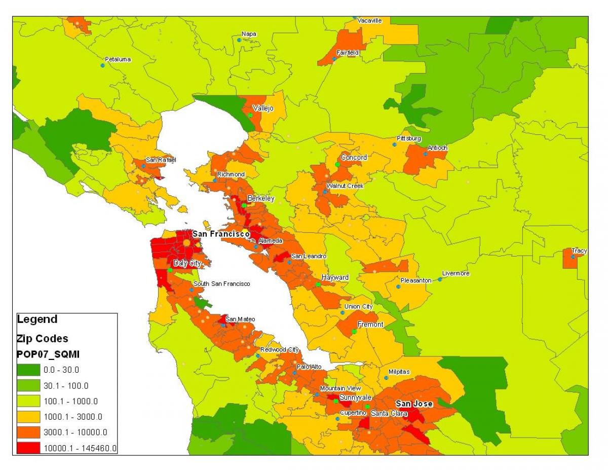Mappa di San Francisco popolazione
