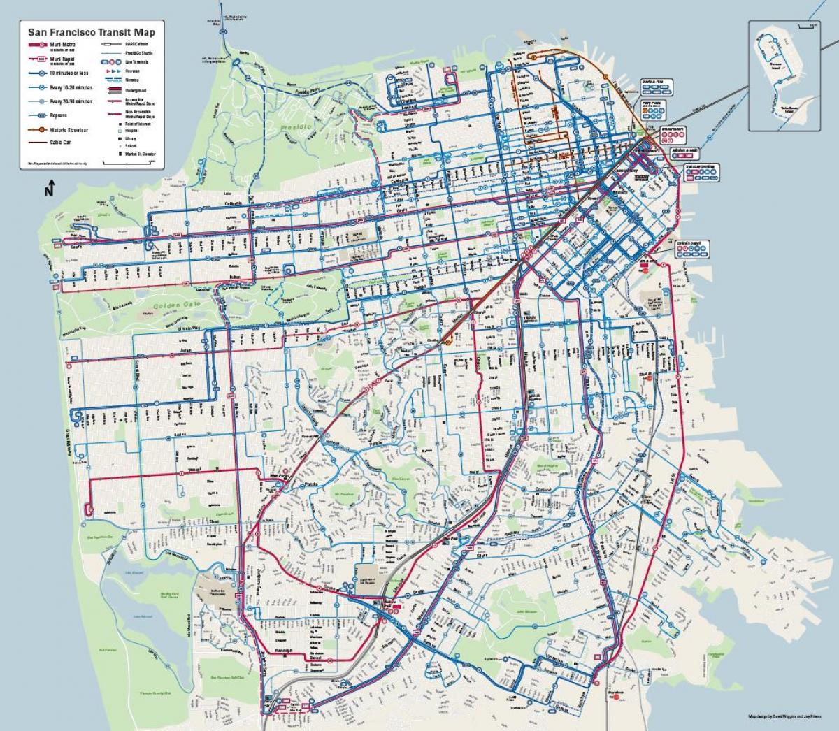 San Francisco bus di sistema mappa