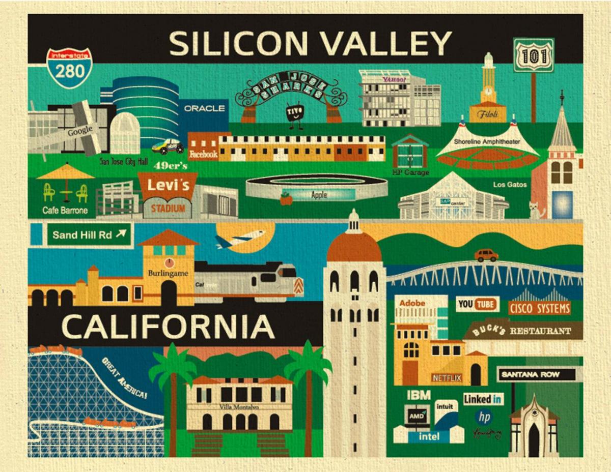 Mappa della silicon valley poster