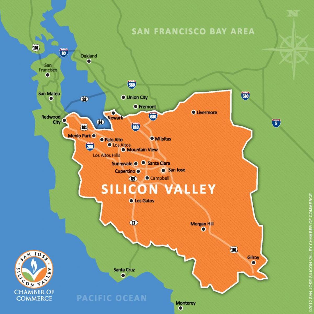 silicon valley nella mappa del mondo