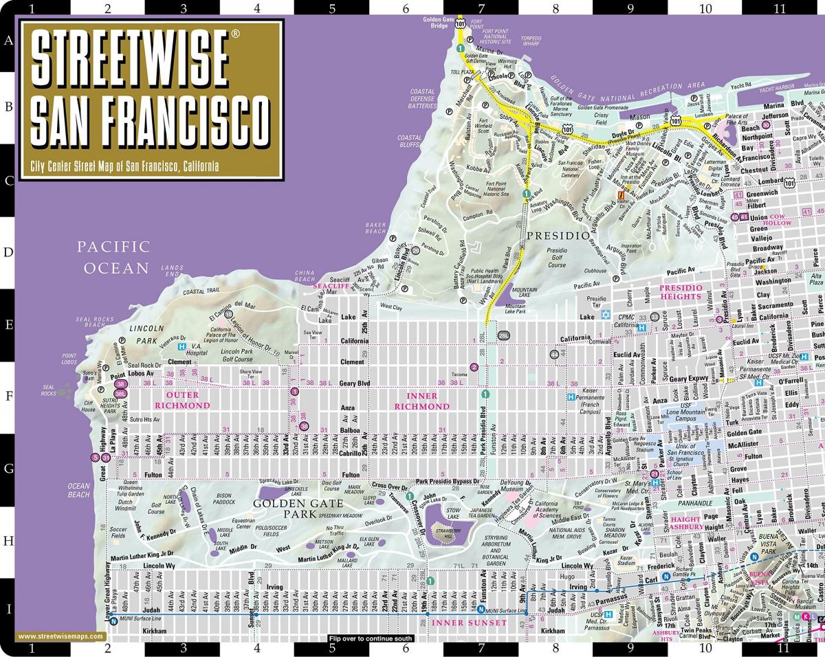 Mappa di streetwise San Francisco