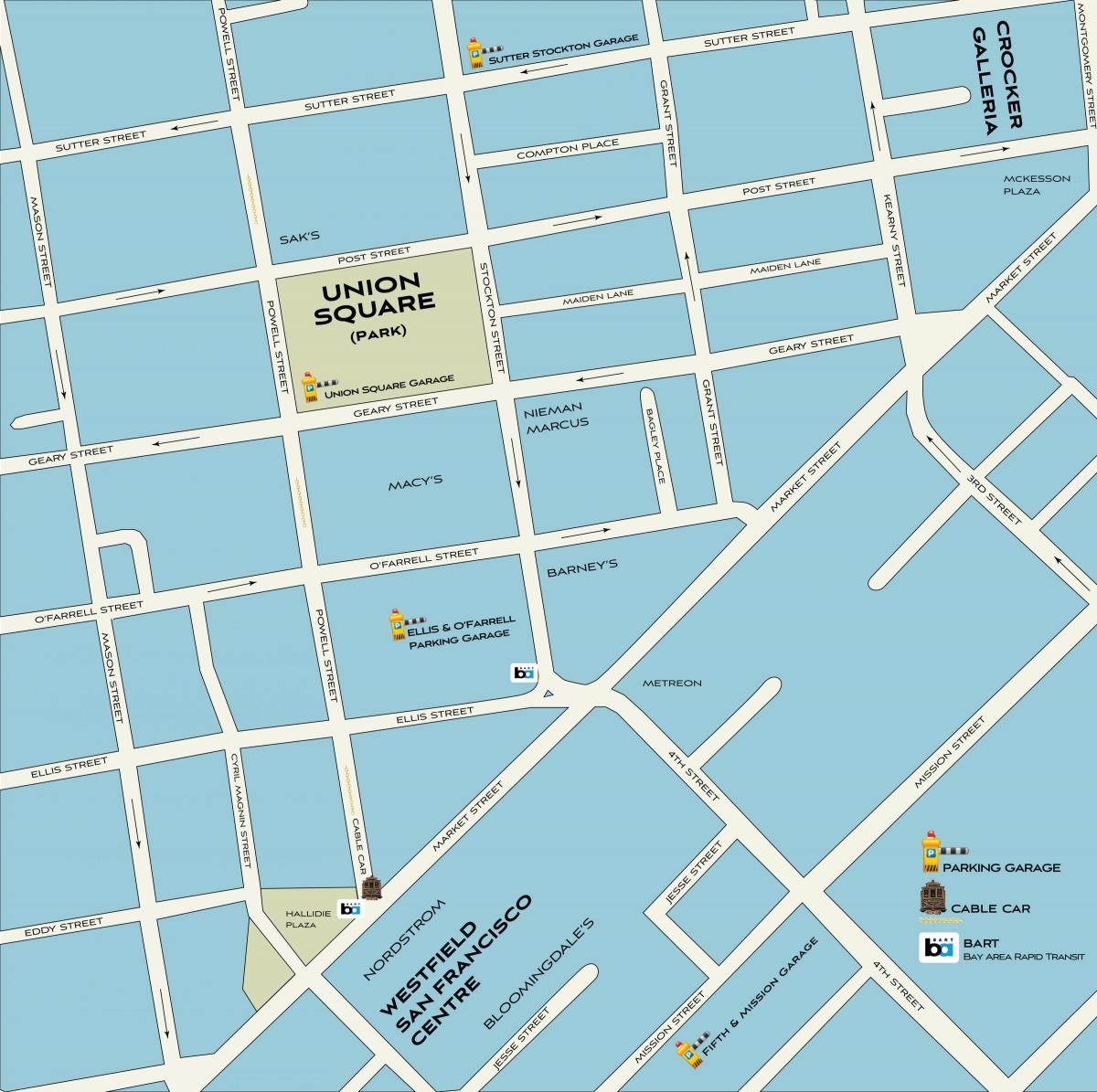 San Francisco shopping mappa