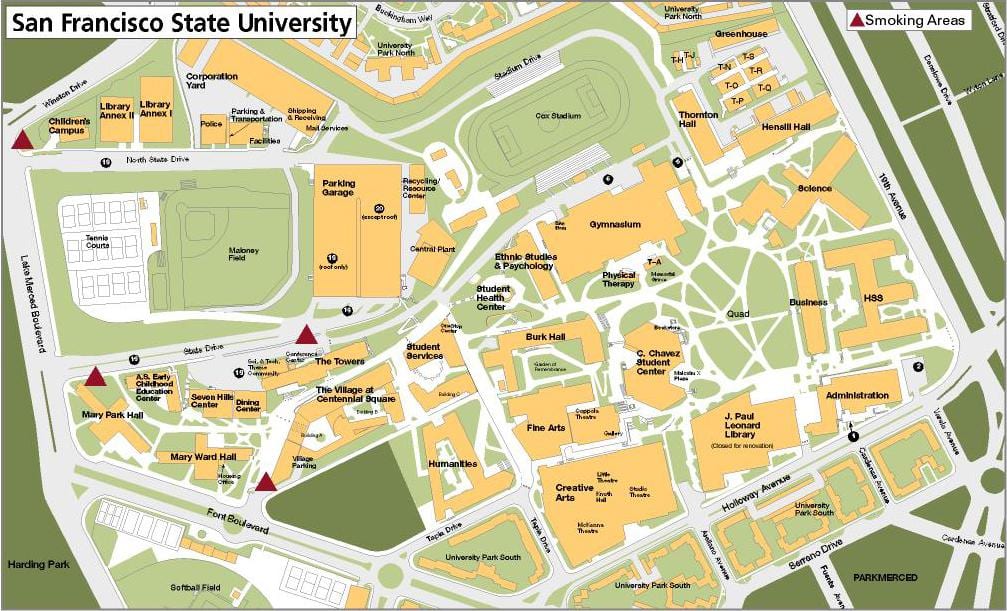 SF università di stato mappa