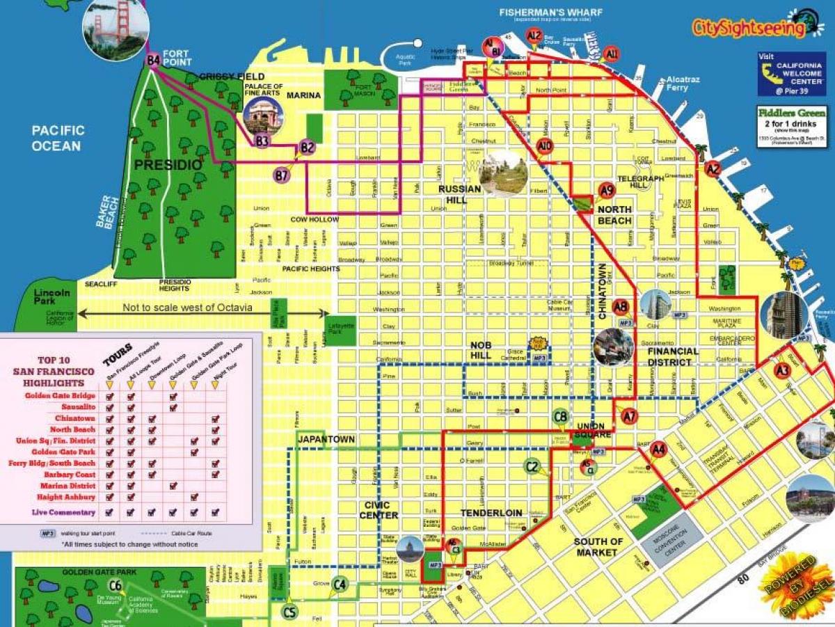 Mappa della città in San Francisco