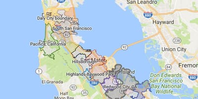 Mappa della città di San Francisco limiti
