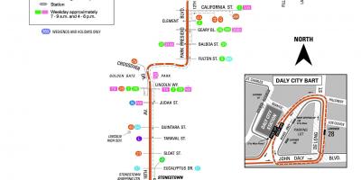 San Francisco bus 28 mappa del percorso