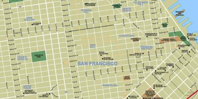 Mappa del centro di San Francisco, ca