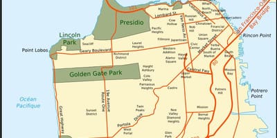 Mappa della zona della baia più grande
