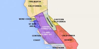 Mappa della california a nord di San Francisco