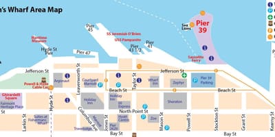 Mappa di San Francisco fisherman's wharf