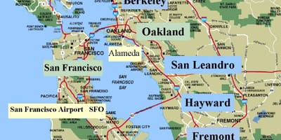 Mappa dell'area di San Francisco, california