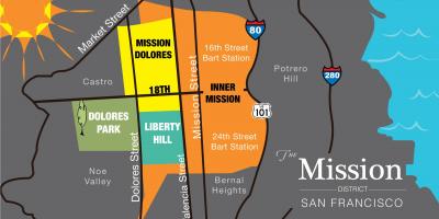 Mappa del quartiere mission di San Francisco