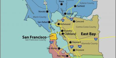 San Francisco bay su una mappa