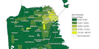 Mappa di San Francisco densità di popolazione