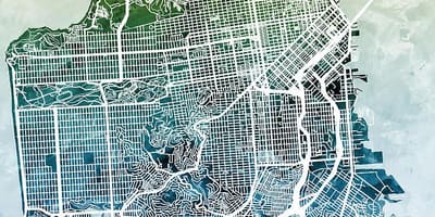 Mappa di San Francisco, città d'arte