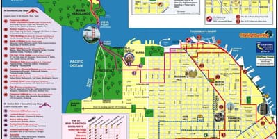 Visita della città di San Francisco mappa turistica